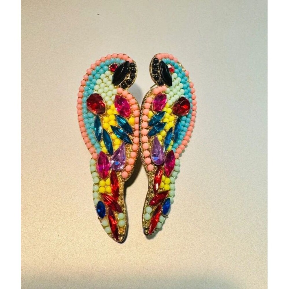 Beaded Parrot Earrings